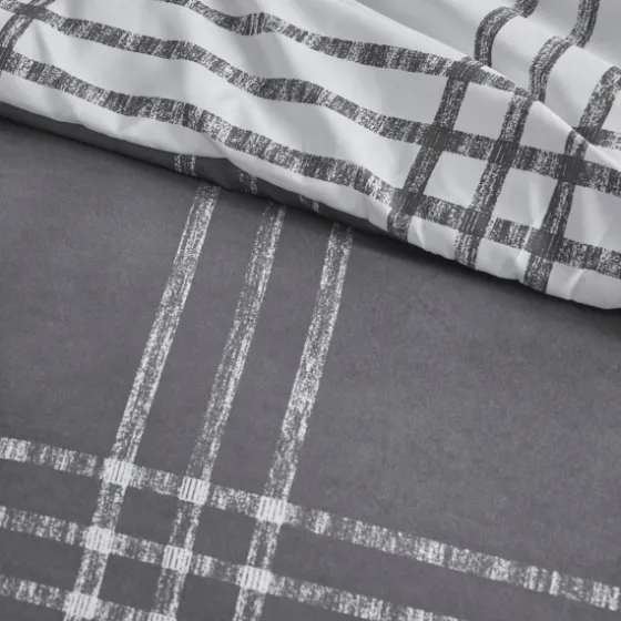 Gray Plaid Dayton 3-Pc. Full/Queen Comforter Set-Kirkland's Home Best Sale