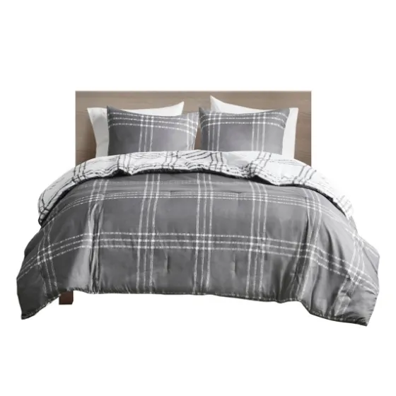 Gray Plaid Dayton 3-Pc. King Comforter Set-Kirkland's Home Best Sale