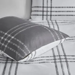 Gray Plaid Reversible 3-Pc. King Duvet Cover Set-Kirkland's Home Cheap