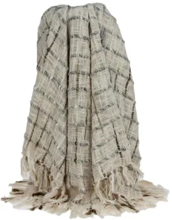 Gray Primitive Squares Handloomed Throw Blanket-Kirkland's Home Sale