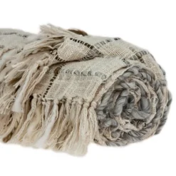 Gray Primitive Squares Handloomed Throw Blanket-Kirkland's Home Sale