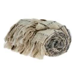 Gray Primitive Squares Handloomed Throw Blanket-Kirkland's Home Sale