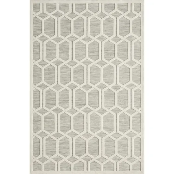 Gray Raised Honeycomb Indoor/Outdoor Area Rug, 7X9-Kirkland's Home Hot