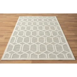 Gray Raised Honeycomb Indoor/Outdoor Area Rug, 7X9-Kirkland's Home Hot