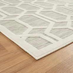 Gray Raised Honeycomb Indoor/Outdoor Area Rug, 7X9-Kirkland's Home Hot