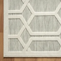 Gray Raised Honeycomb Indoor/Outdoor Area Rug, 7X9-Kirkland's Home Hot