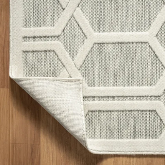 Gray Raised Honeycomb Indoor/Outdoor Area Rug, 7X9-Kirkland's Home Hot
