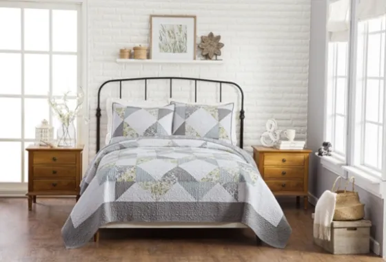 Gray Reine-Marie Full/Queen 3-Pc. Quilt Set-Kirkland's Home Best