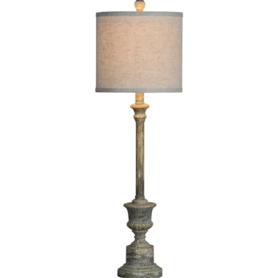 Gray Resin Painted Distressed Buffet Lamp-Kirkland's Home New