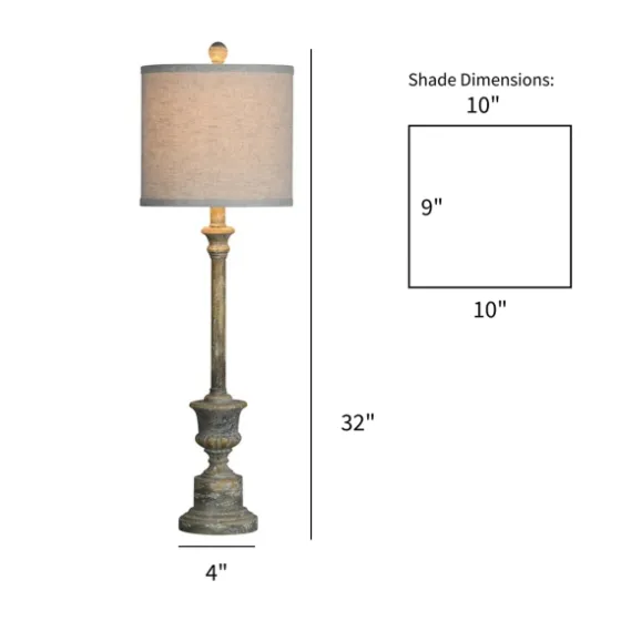 Gray Resin Painted Distressed Buffet Lamp-Kirkland's Home New