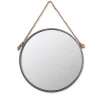 Gray Round Metal Hanging Rope Wall Mirror-Kirkland's Home Fashion