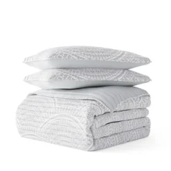 Gray Scalloped Reversible 3-Pc. King Quilt Set-Kirkland's Home Best