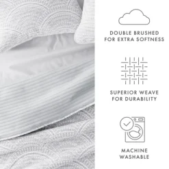 Gray Scalloped Reversible 3-Pc. King Quilt Set-Kirkland's Home Best