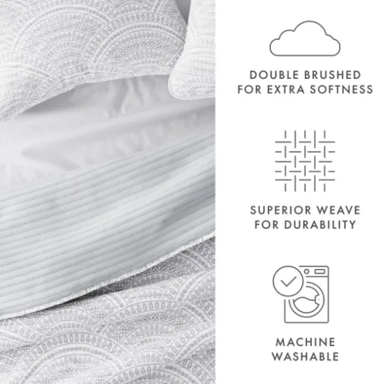 Gray Scalloped Reversible 3-Pc. King Quilt Set-Kirkland's Home Best