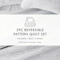 Gray Scalloped Reversible 2-Pc. Twin Quilt Set-Kirkland's Home Flash Sale