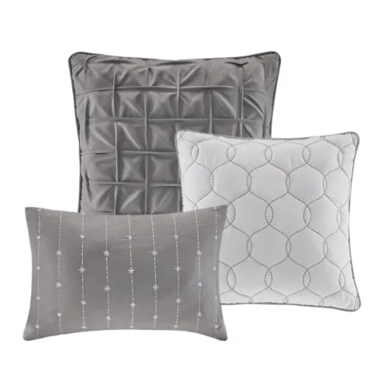 Gray Seersucker 7-Pc. King Comforter Set-Kirkland's Home Shop