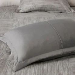 Gray Seersucker 7-Pc. King Comforter Set-Kirkland's Home Shop
