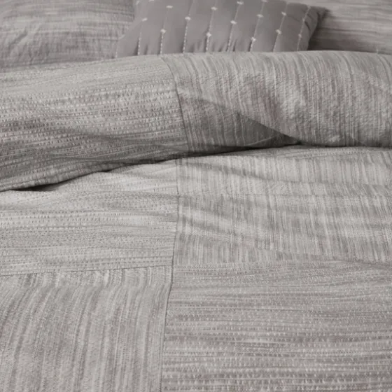 Gray Seersucker 7-Pc. King Comforter Set-Kirkland's Home Shop