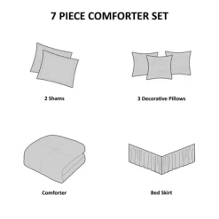Gray Seersucker 7-Pc. King Comforter Set-Kirkland's Home Shop