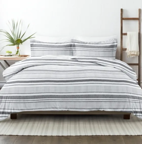 Gray Soft Striped 3-Pc. King Duvet Cover Set-Kirkland's Home Shop