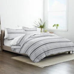 Gray Soft Striped 3-Pc. King Duvet Cover Set-Kirkland's Home Shop