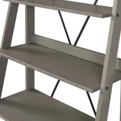 Gray Solid Wood Ladder Bookshelf-Kirkland's Home Sale