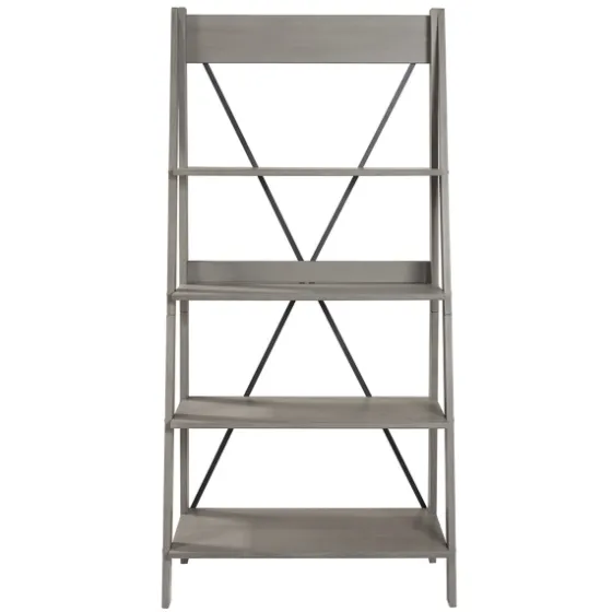Gray Solid Wood Ladder Bookshelf-Kirkland's Home Sale
