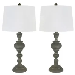 Gray Spindle Body Table Lamps, Set Of 2-Kirkland's Home Discount