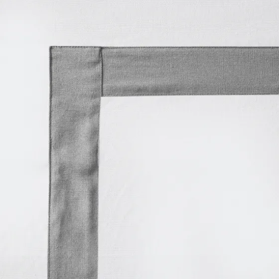 Gray Square Trim Cotton Shower Curtain-Kirkland's Home Fashion