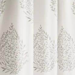 Gray Teardrop Leaves Curtain Panel Set, 95 In.-Kirkland's Home Clearance