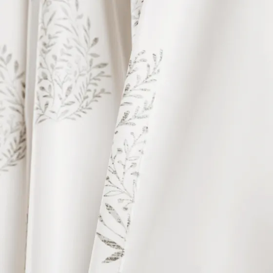 Gray Teardrop Leaves Curtain Panel Set, 95 In.-Kirkland's Home Clearance