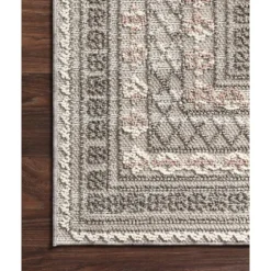 Gray Textured Border Outdoor Area Rug, 7X10-Kirkland's Home Outlet