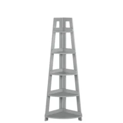 Gray 5-Tier Corner Ladder Bookshelf-Kirkland's Home Store