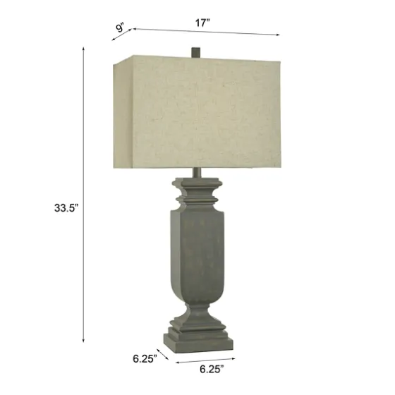 Gray Traditional Rectangular Table Lamp-Kirkland's Home Outlet