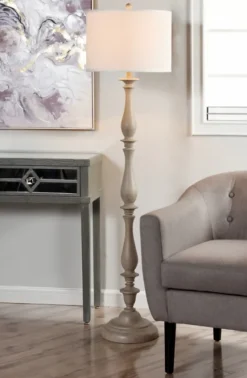 Gray Traditional Spindle Floor Lamp-Kirkland's Home Online