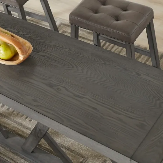 Gray Trestle Base Wooden Counter Table-Kirkland's Home Clearance