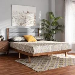 Gray Tufted Headboard Queen Platform Bed-Kirkland's Home Best Sale