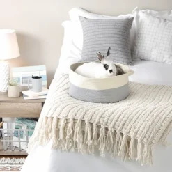 Gray Two-Tone Rope Cat Ear Basket-Kirkland's Home Sale