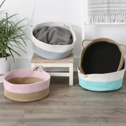 Gray Two-Tone Rope Cat Ear Basket-Kirkland's Home Sale