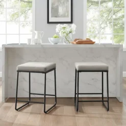 Gray Velvet Cube 2-Pc. Counter Stool Set-Kirkland's Home New