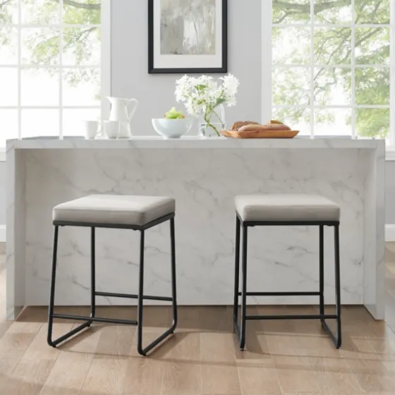 Gray Velvet Cube 2-Pc. Counter Stool Set-Kirkland's Home New