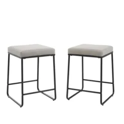 Gray Velvet Cube 2-Pc. Counter Stool Set-Kirkland's Home New