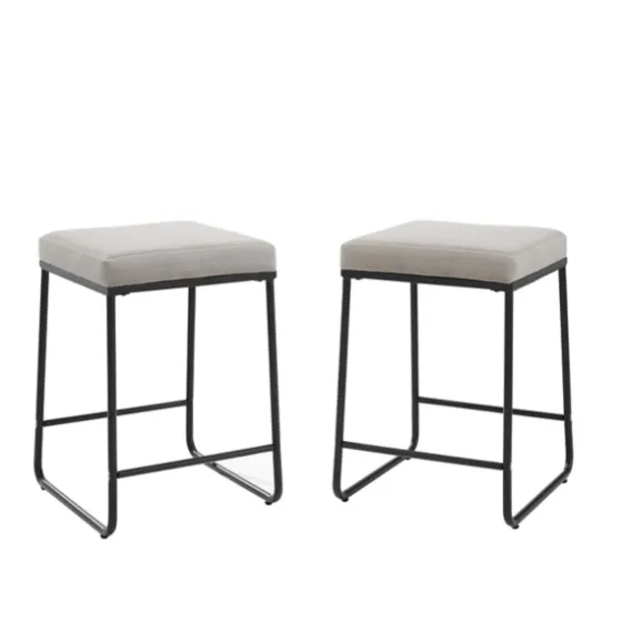 Gray Velvet Cube 2-Pc. Counter Stool Set-Kirkland's Home New