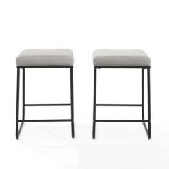 Gray Velvet Cube 2-Pc. Counter Stool Set-Kirkland's Home New