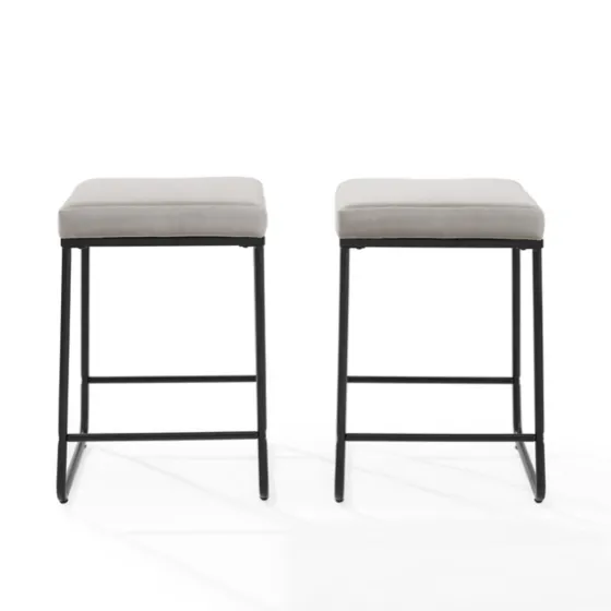 Gray Velvet Cube 2-Pc. Counter Stool Set-Kirkland's Home New