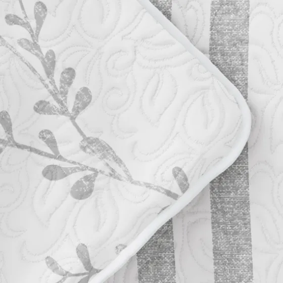 Gray Vines Reversible 2-Pc. Twin Quilt Set-Kirkland's Home Clearance