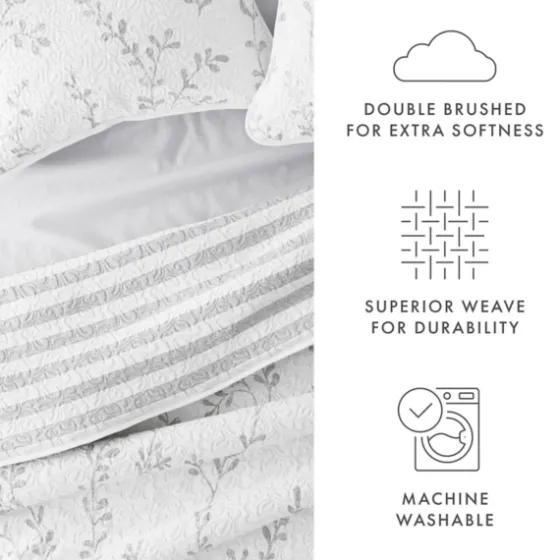 Gray Vines Reversible 3-Pc. Queen Quilt Set-Kirkland's Home Outlet