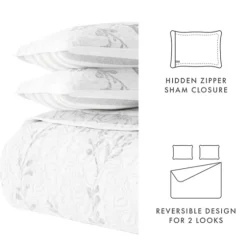 Gray Vines Reversible 3-Pc. King Quilt Set-Kirkland's Home Clearance