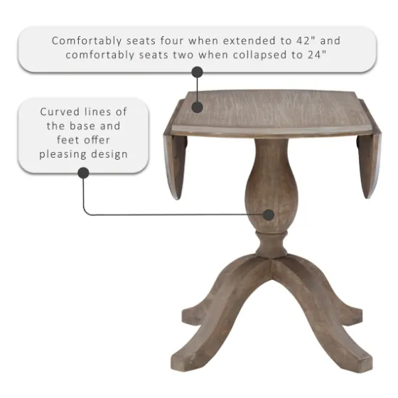 Gray Wash Drop Leaf Dining Table-Kirkland's Home Hot