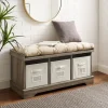 Gray Wash Entryway Bench And Storage Bins-Kirkland's Home Online